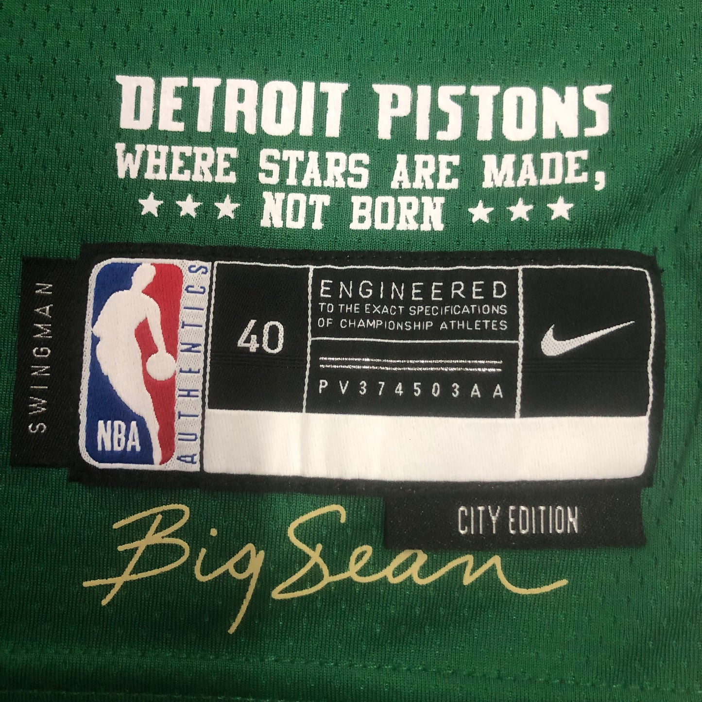 Regata NBA Detroit Pistons Green Big Sean Edition