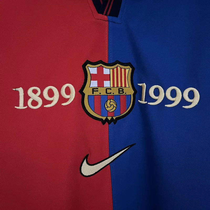 Camisa Barcelona I Edição Especial 100 anos 99/00 - Modelo Retrô