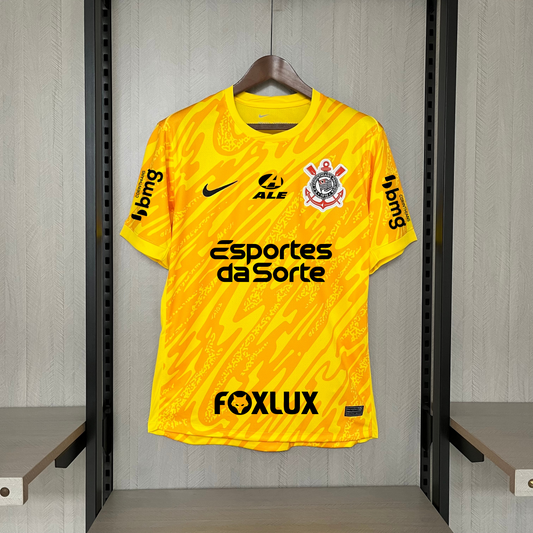 Camisa Corinthians Goleiro + Patrocínios 24/25 - Modelo Torcedor